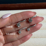 Moissanite Aurora Drop Hoops